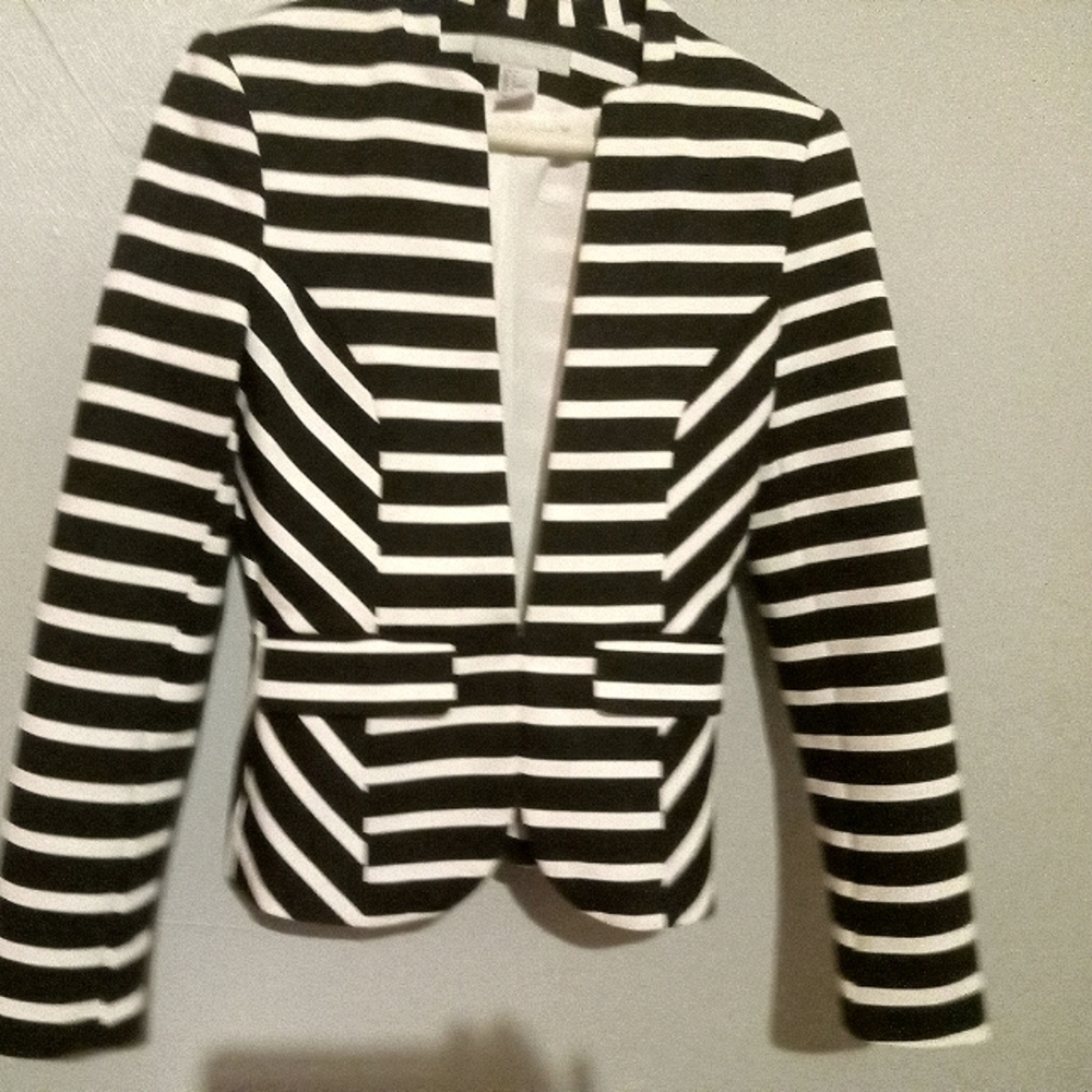 Stripped Jacket white and black  color